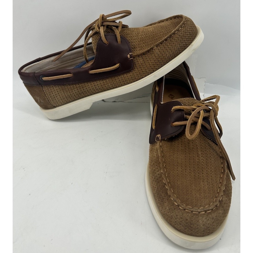Sperry Aods Summer 2 Eye Boat Shoes Brown Leather‎ Men's Size 8.5 NEW